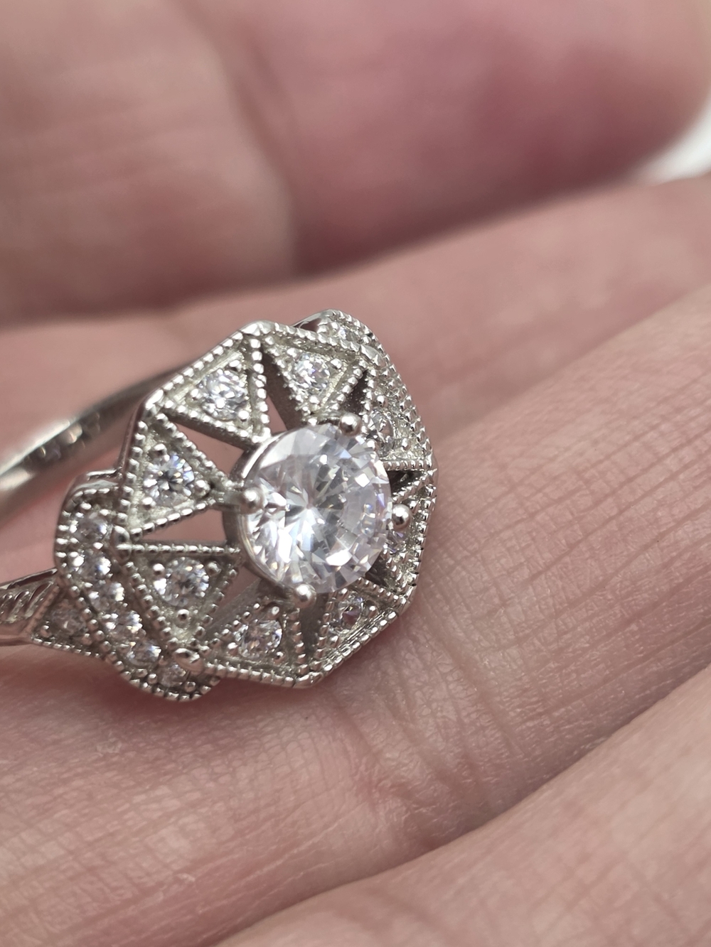 Sterling Silver 925 Inspired White Cz  Ring